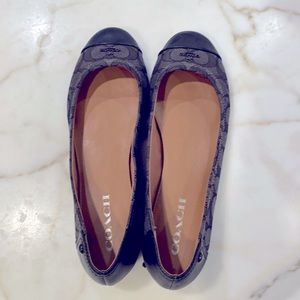 Coach ballet flats, size 10. Grey / taupe / brown color.